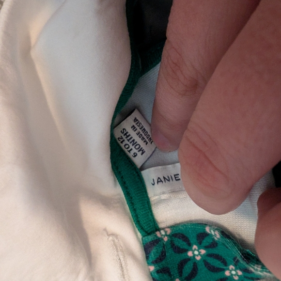 3 For $24 Janie and Jack Green Patterned Romper with White Accents - Picture 6 of 6